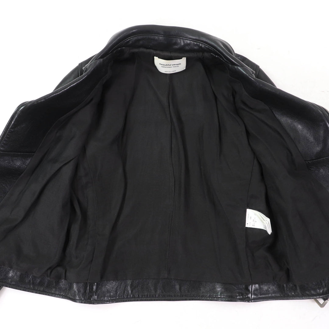 Great beautiful people Leather jacket Lamb leather black Sheep leather Kids 1735402411
