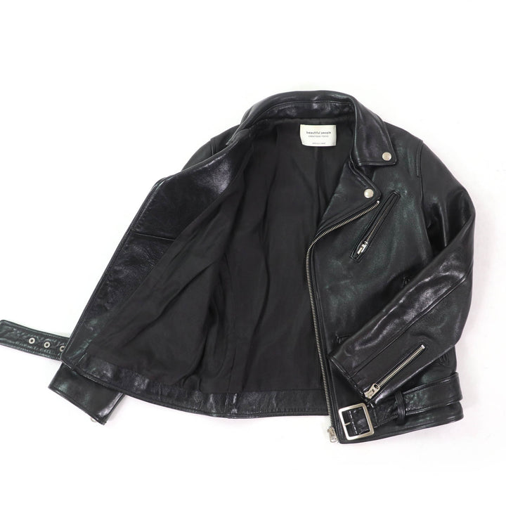 Great beautiful people Leather jacket Lamb leather black Sheep leather Kids 1735402411
