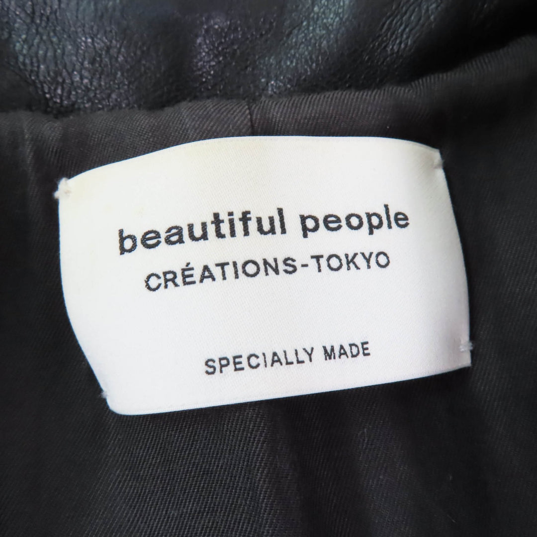 Great beautiful people Leather jacket Lamb leather black Sheep leather Kids 1735402411