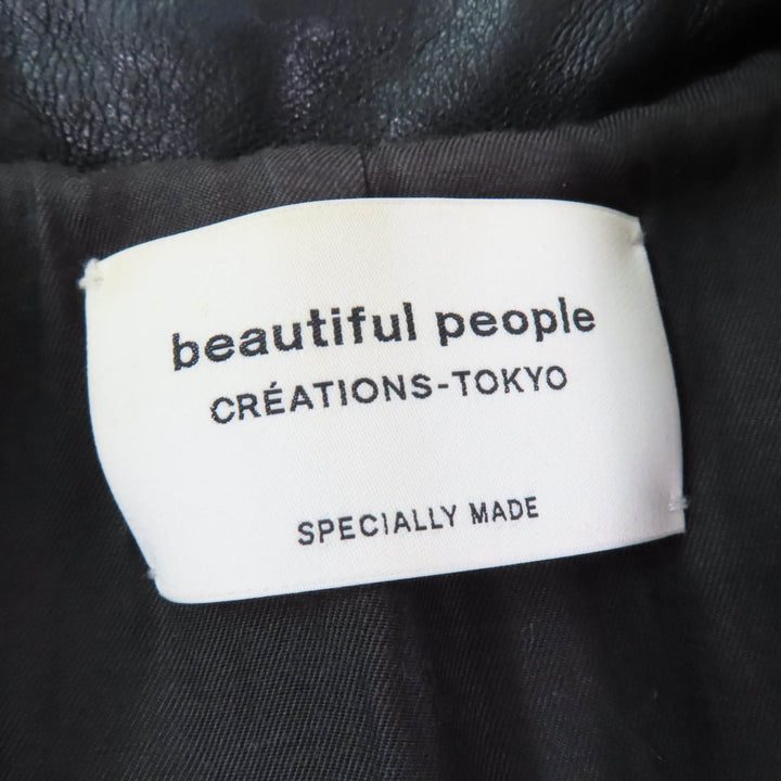 Great beautiful people Leather jacket Lamb leather black Sheep leather Kids 1735402411