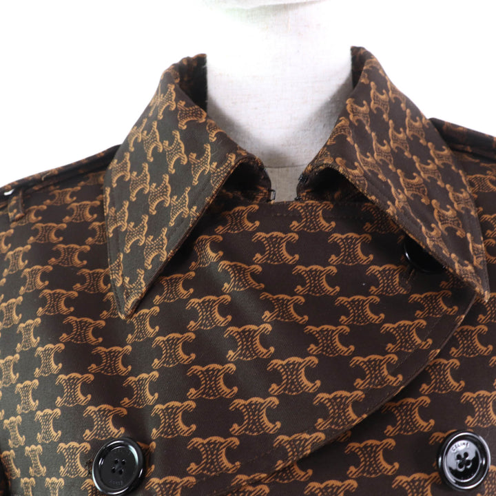CELINE trench coat TriomphePattern Brown cotton Women 40 2M398267M