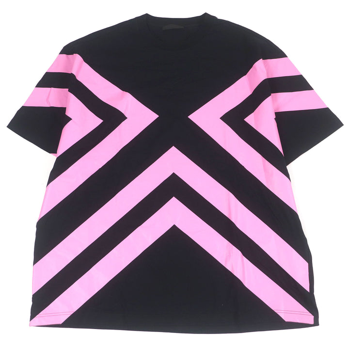 Excellent PRADA Short sleeve T-shirt Oversized Triangle Logo black cotton mens S