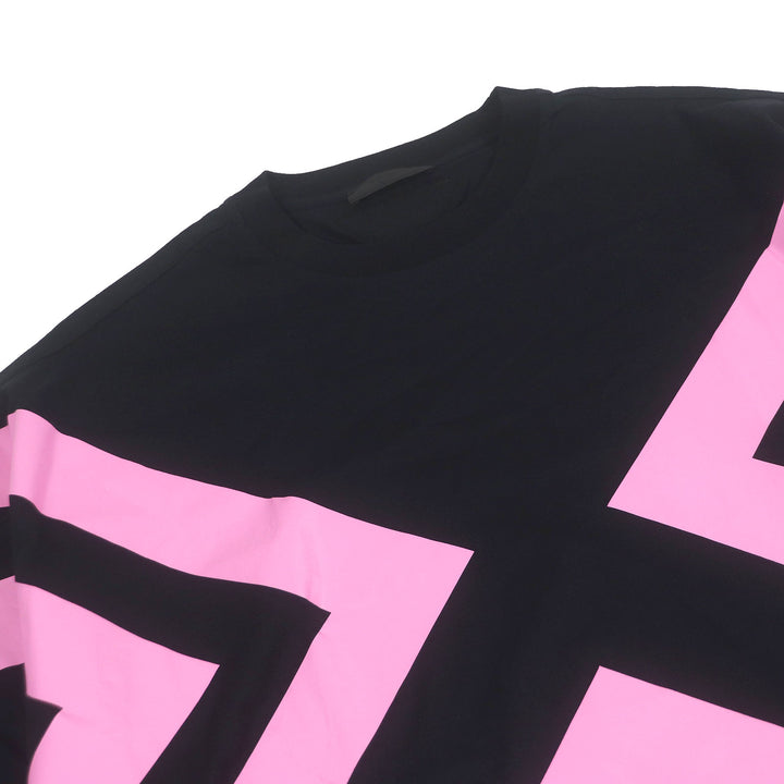 Excellent PRADA Short sleeve T-shirt Oversized Triangle Logo black cotton mens S