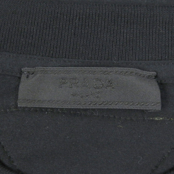 Excellent PRADA Short sleeve T-shirt Oversized Triangle Logo black cotton mens S