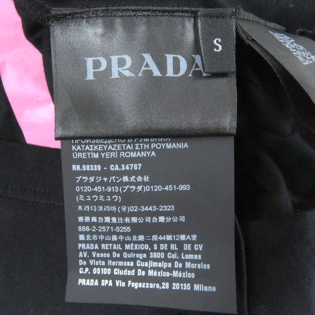 Excellent PRADA Short sleeve T-shirt Oversized Triangle Logo black cotton mens S