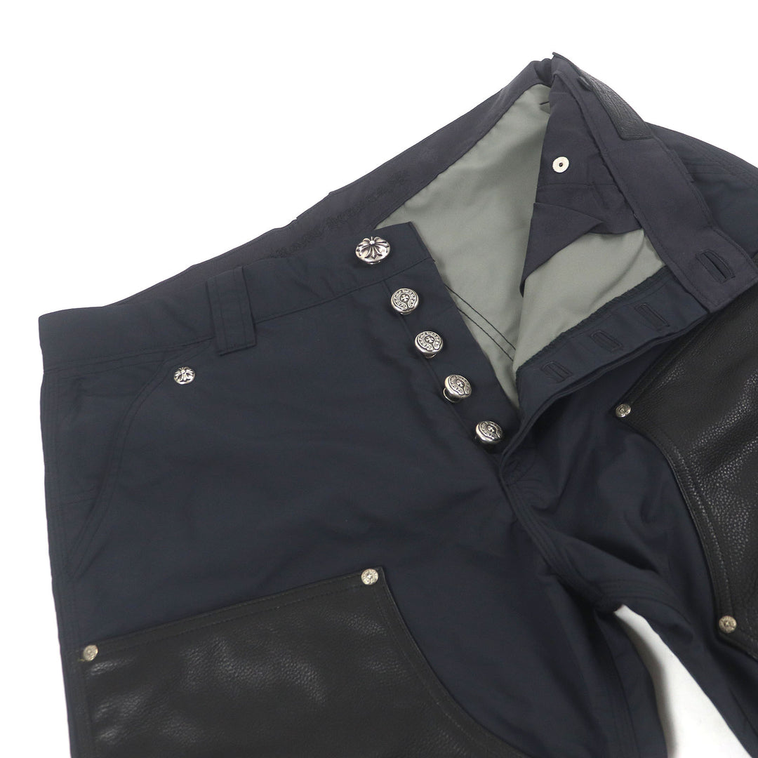 CHROME HEARTS Pants Leather switching carpenter long Nylon mens 33