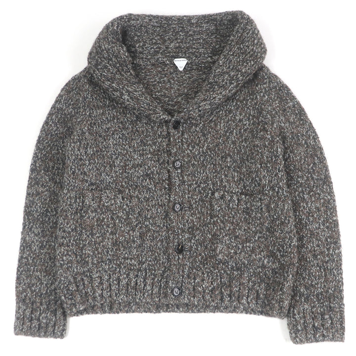 Excellent BOTTEGAVENETA cardigan shawl collar knit Brown alpaca mens M 761631