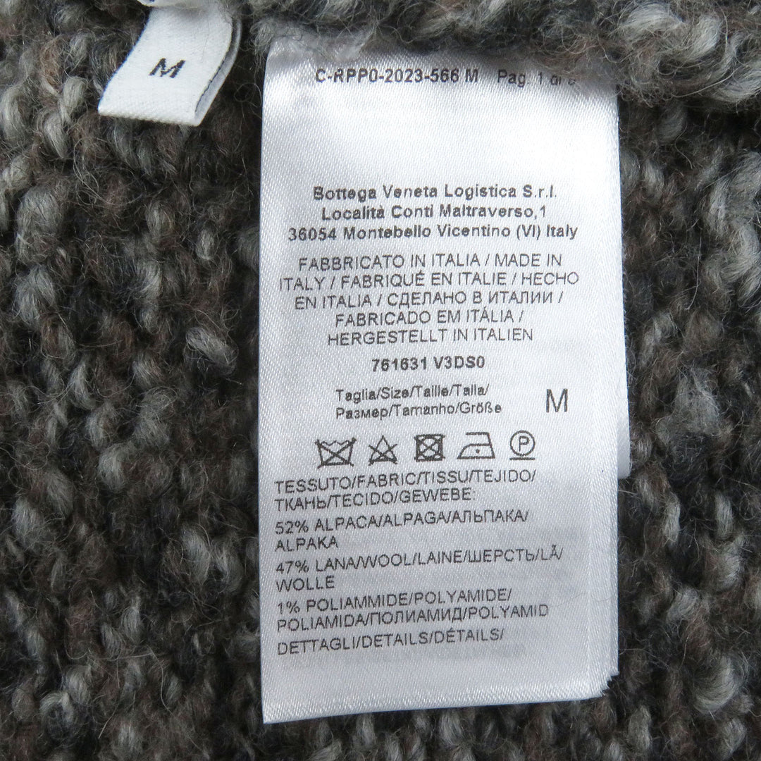 Excellent BOTTEGAVENETA cardigan shawl collar knit Brown alpaca mens M 761631
