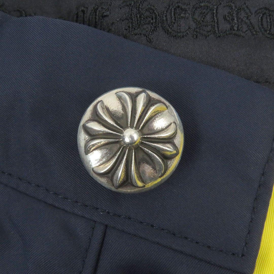 CHROME HEARTS Pants Leather switching carpenter long blue Nylon mens 34