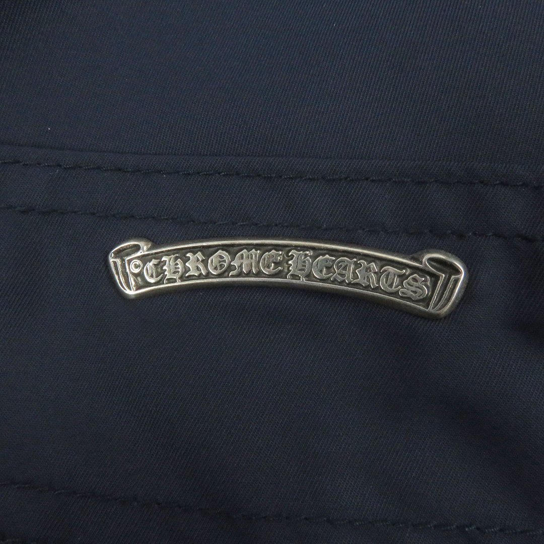CHROME HEARTS Pants Leather switching carpenter long blue Nylon mens 34