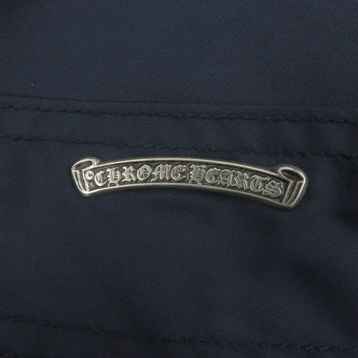 CHROME HEARTS Pants Leather switching carpenter long blue Nylon mens 34
