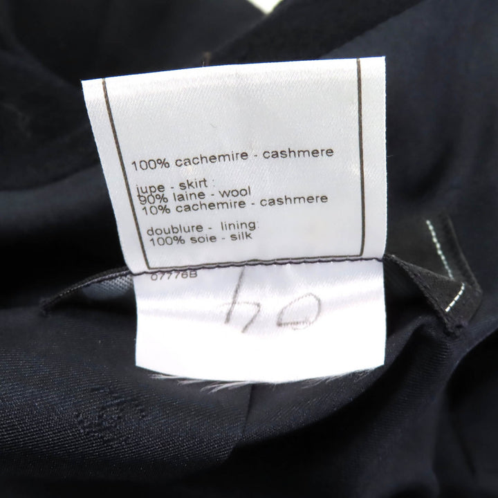 Excellent CHANEL Jacket COCO Mark button included Dark navy cashmere Women 38