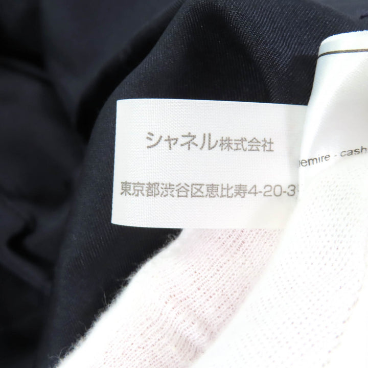 Excellent CHANEL Jacket COCO Mark button included Dark navy cashmere Women 38