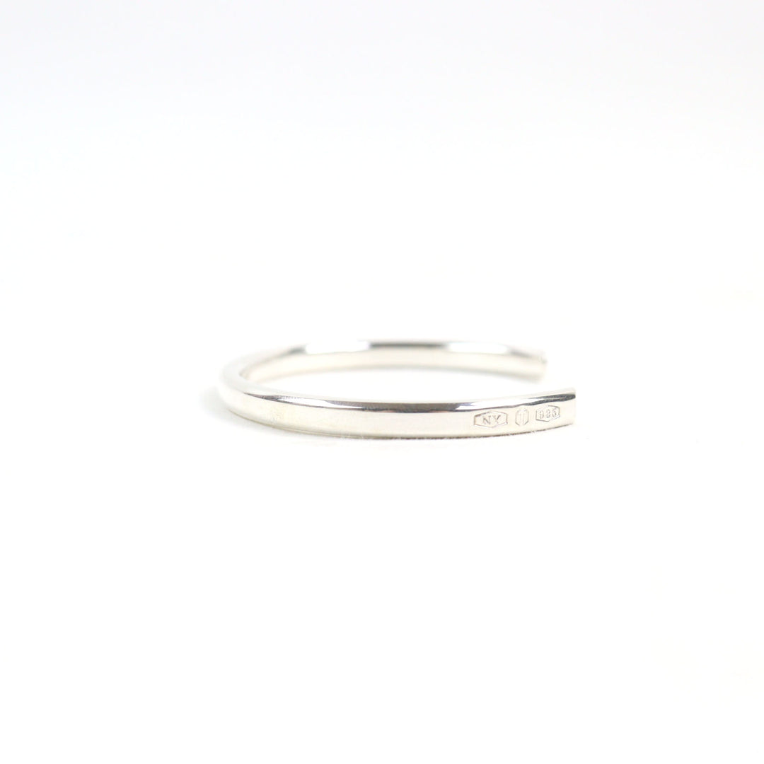 Great TIFFANY&Co. Bangle Narrow logo engraving Silver AG925 men