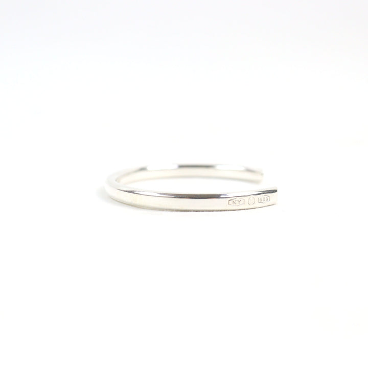 Great TIFFANY&Co. Bangle Narrow logo engraving Silver AG925 men