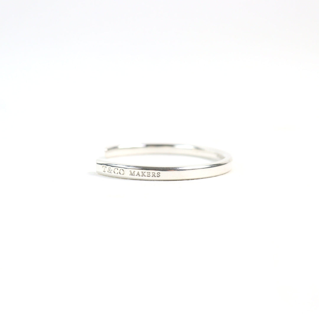 Great TIFFANY&Co. Bangle Narrow logo engraving Silver AG925 men