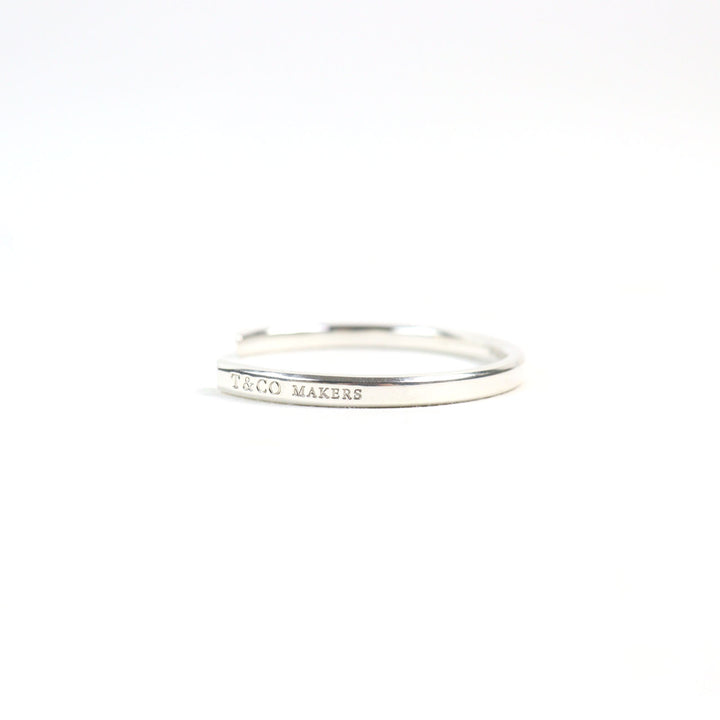 Great TIFFANY&Co. Bangle Narrow logo engraving Silver AG925 men