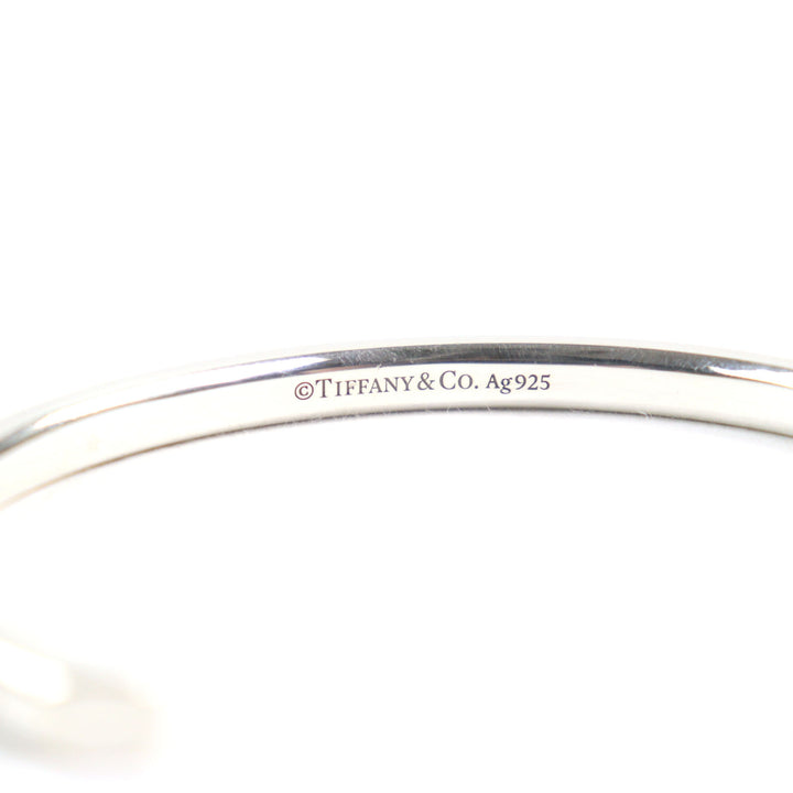 Great TIFFANY&Co. Bangle Narrow logo engraving Silver AG925 men