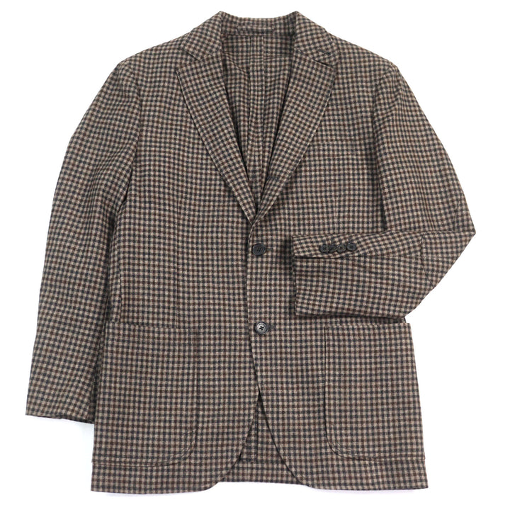 Excellent Salvatore Ferragamo jacket elbow patch single Check Pattern