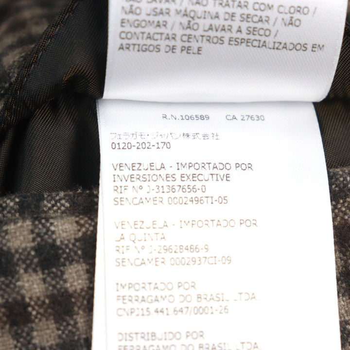 Excellent Salvatore Ferragamo jacket elbow patch single Check Pattern