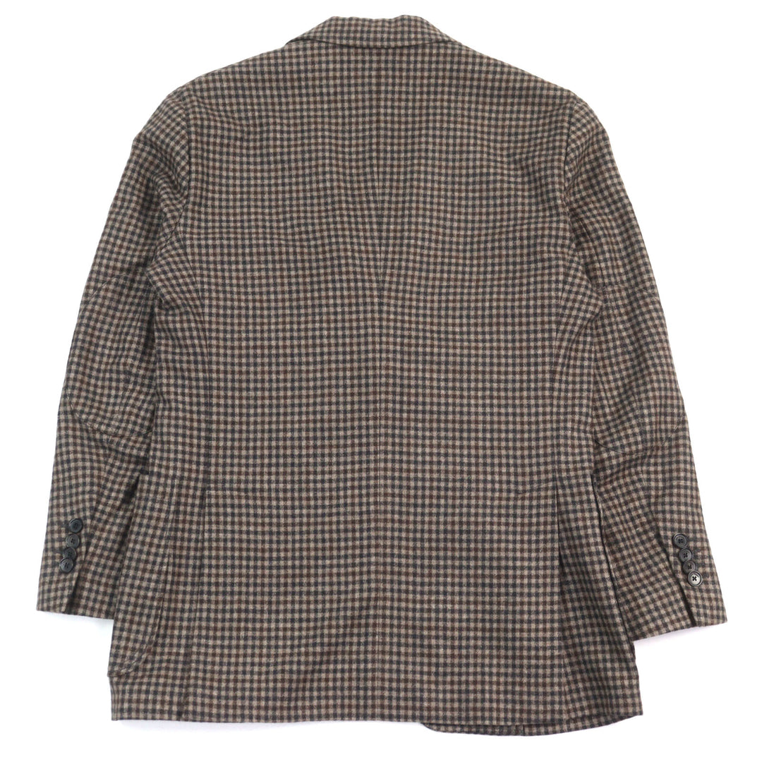 Excellent Salvatore Ferragamo tailored jacket Logo button elbow patch single Check Pattern
