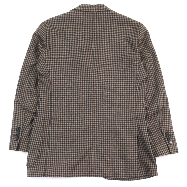 Excellent Salvatore Ferragamo tailored jacket Logo button elbow patch single Check Pattern