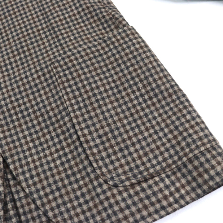 Excellent Salvatore Ferragamo tailored jacket Logo button elbow patch single Check Pattern