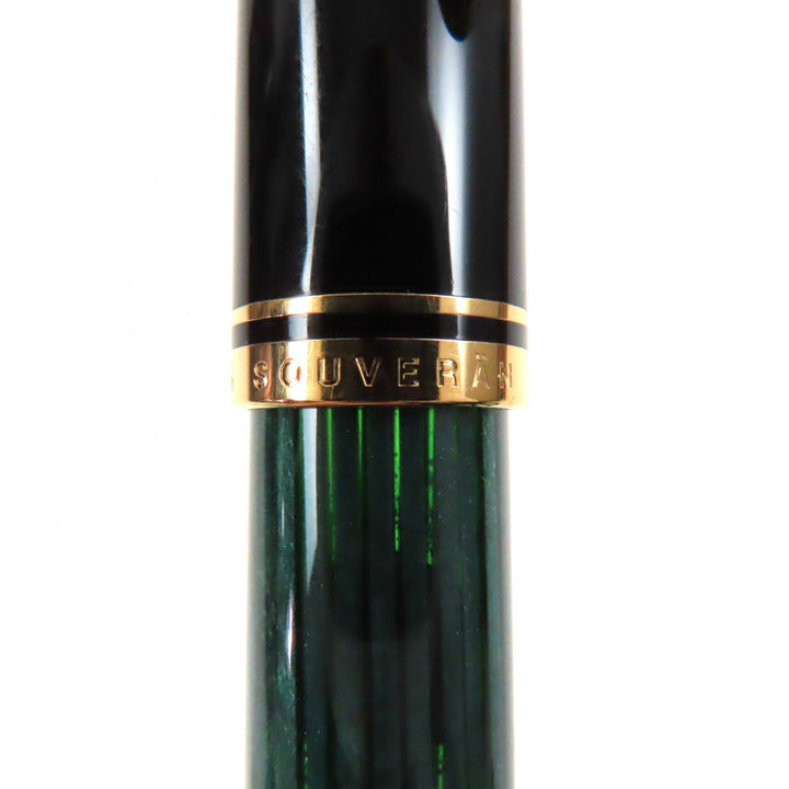 Great PERIKAN fountain pen Sovereign Striped Pattern Green Black Gold 14K M400