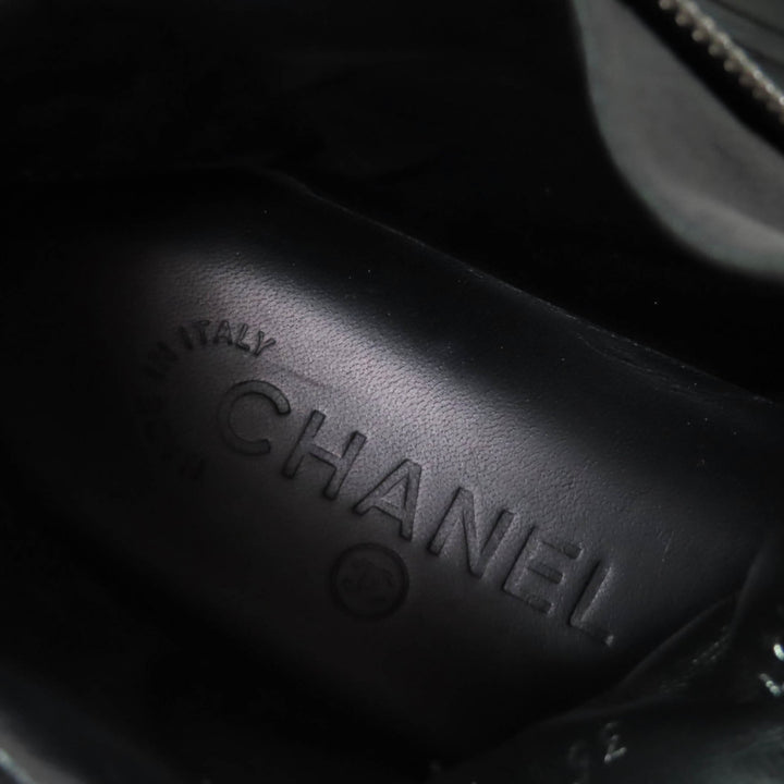 Great CHANEL High cut sneakers Black blue leather Women 35 G31316