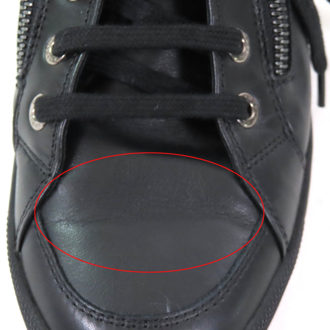Great CHANEL High cut sneakers Black blue leather Women 35 G31316