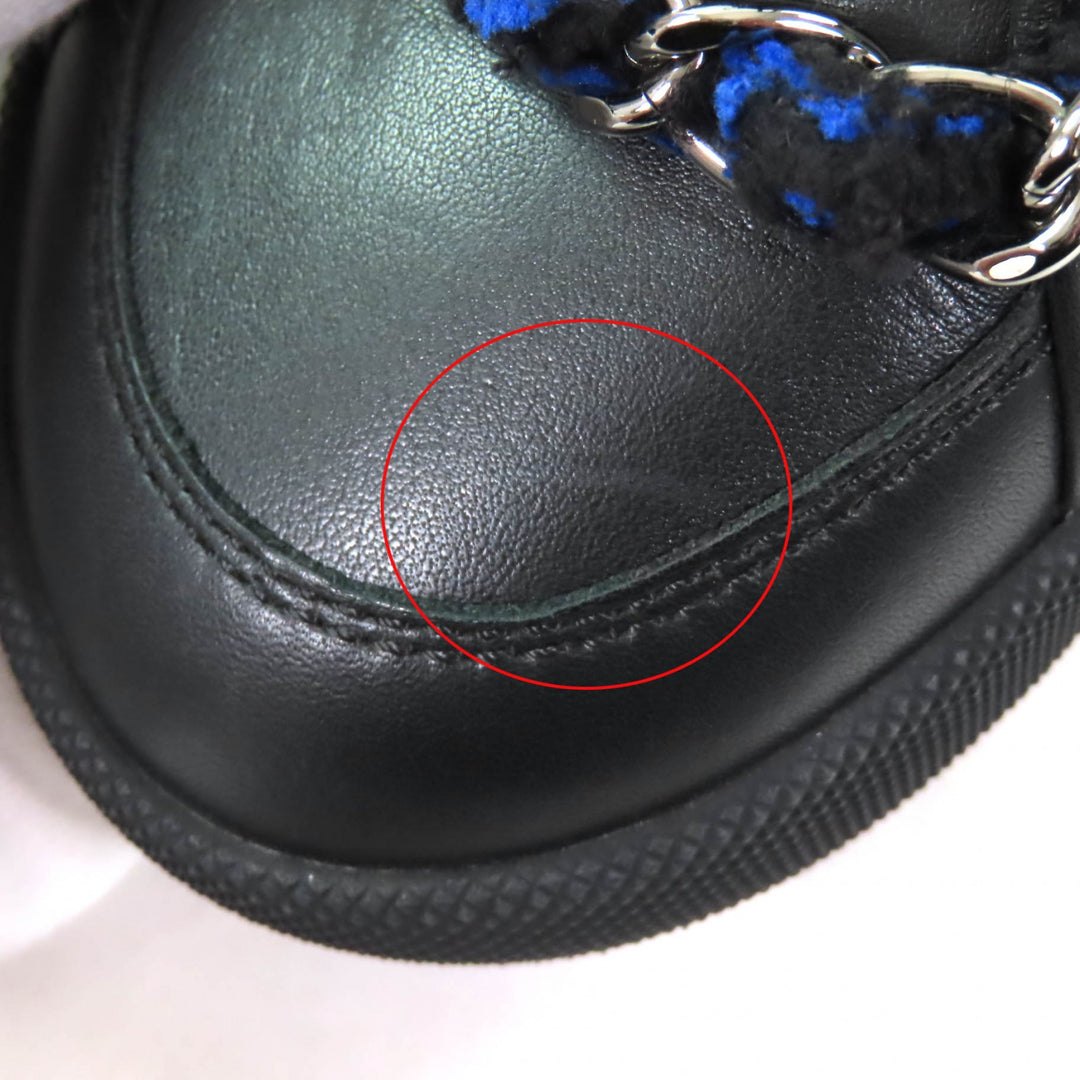 Great CHANEL High cut sneakers Black blue leather Women 35 G31316