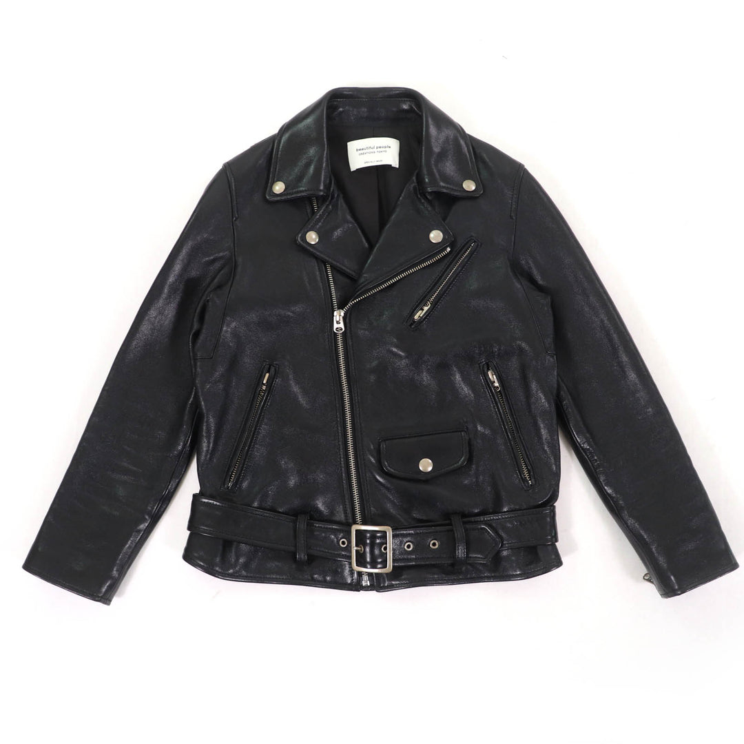 Great beautiful people Leather jacket Lamb leather black Sheep leather Kids 1825402411