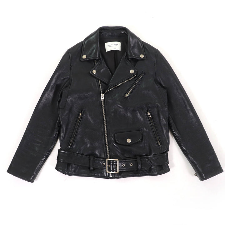 Great beautiful people Leather jacket Lamb leather black Sheep leather Kids 1825402411
