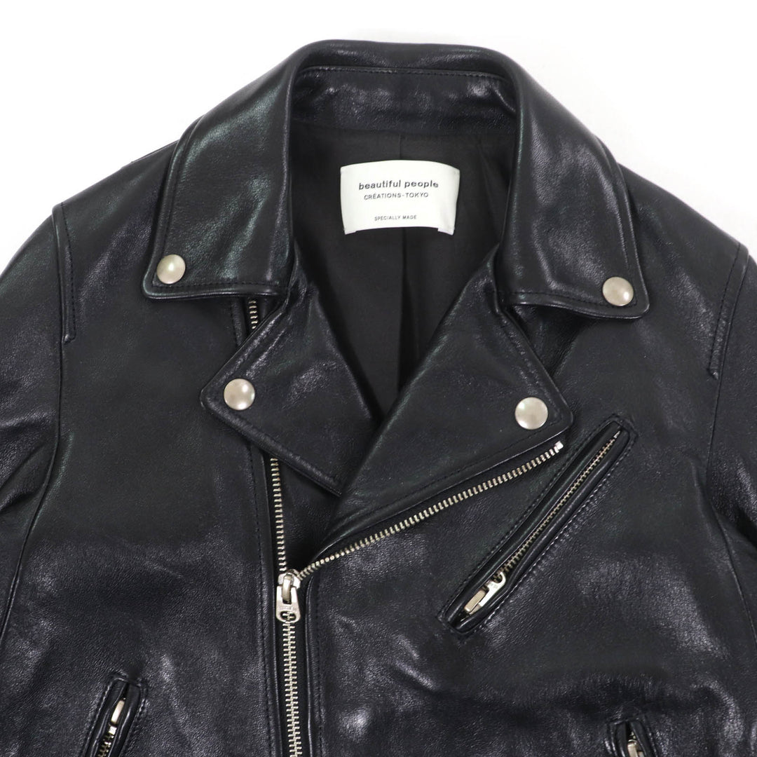 Great beautiful people Leather jacket Lamb leather black Sheep leather Kids 1825402411