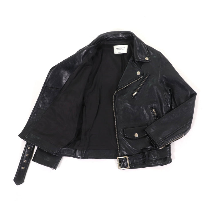 Great beautiful people Leather jacket Lamb leather black Sheep leather Kids 1825402411