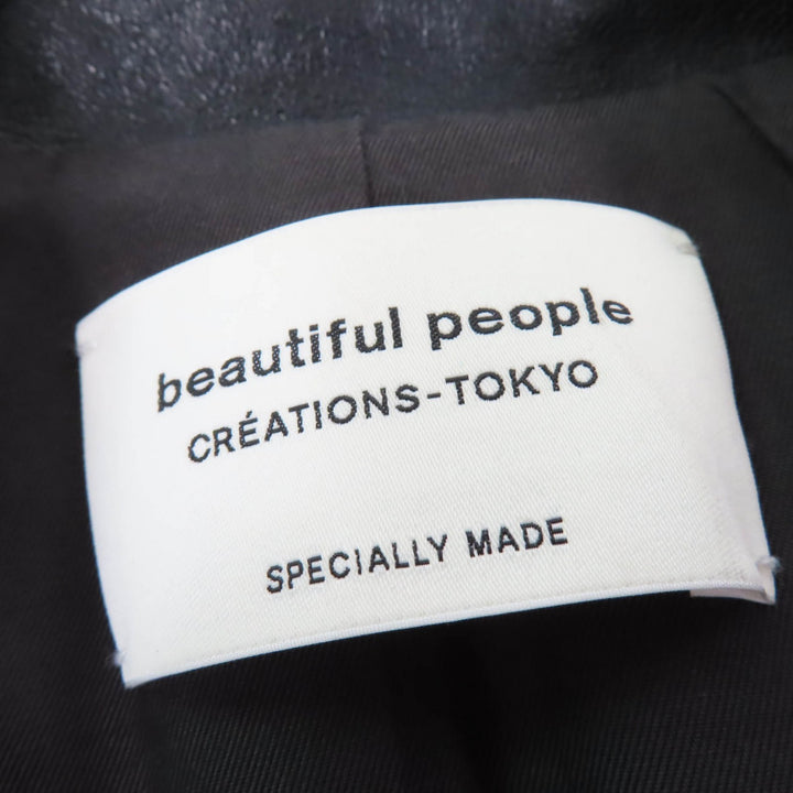 Great beautiful people Leather jacket Lamb leather black Sheep leather Kids 1825402411