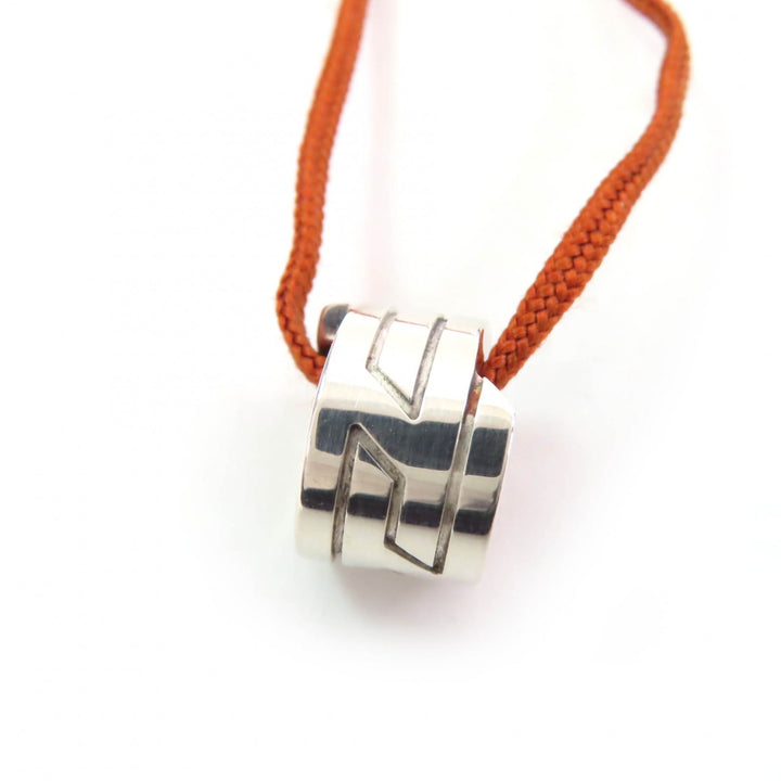 Very Good HERMES Necklace Move ash Pendant Silver brown 925 Women