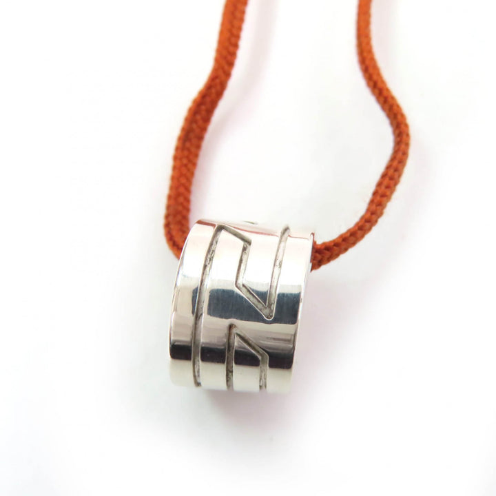 Very Good HERMES Necklace Move ash Pendant Silver brown 925 Women
