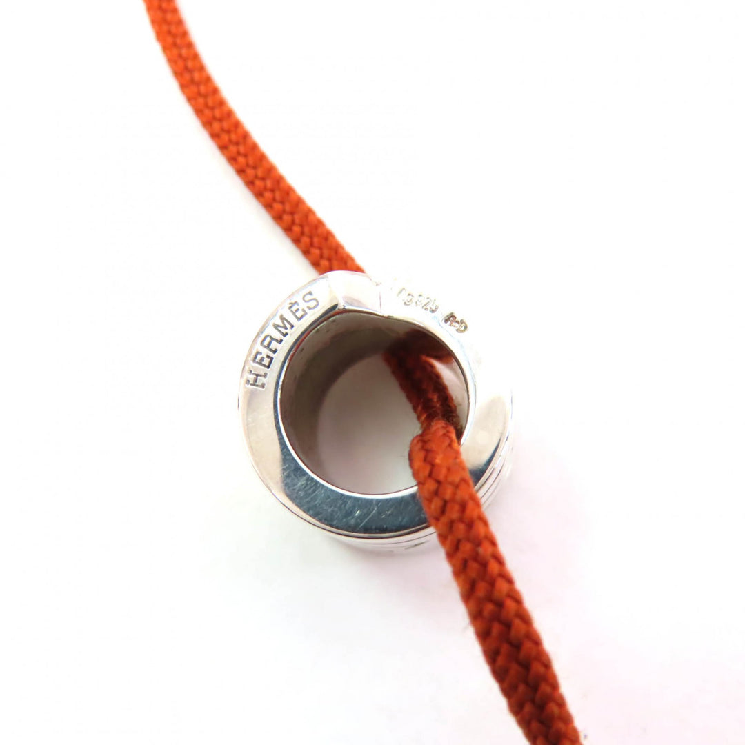 Very Good HERMES Necklace Move ash Pendant Silver brown 925 Women