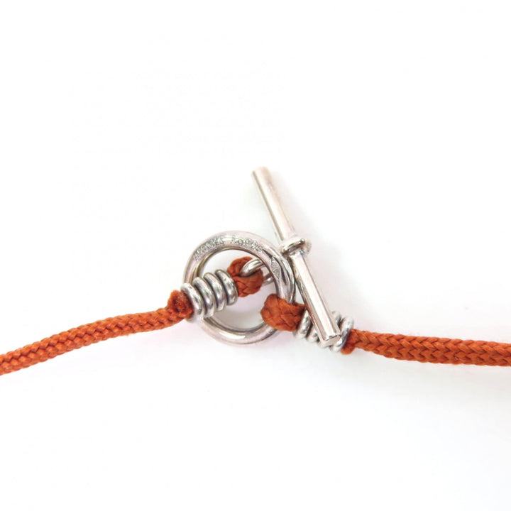 Very Good HERMES Necklace Move ash Pendant Silver brown 925 Women