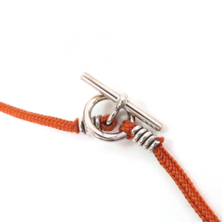 Very Good HERMES Necklace Move ash Pendant Silver brown 925 Women