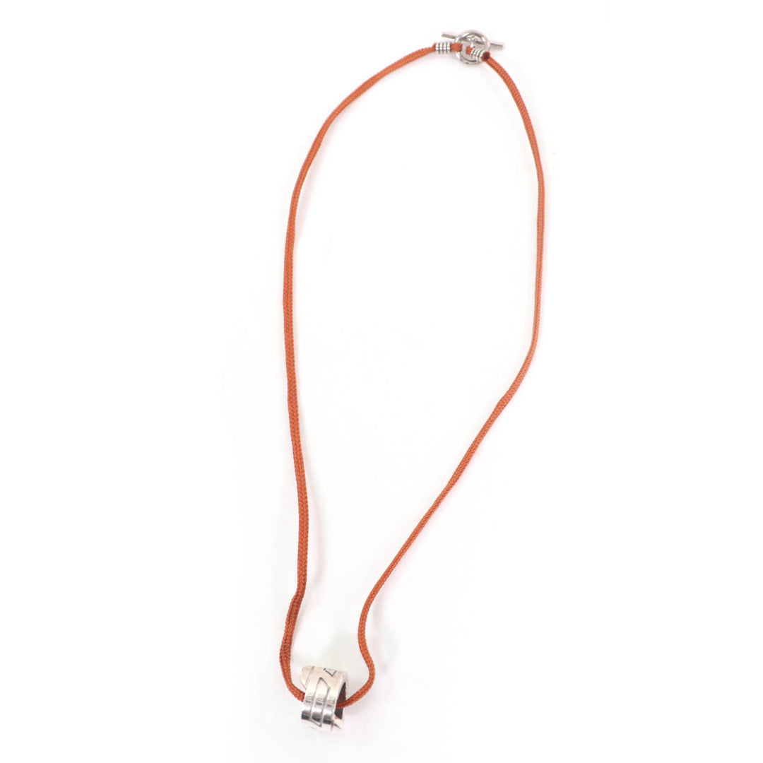 Very Good HERMES Necklace Move ash Pendant Silver brown 925 Women