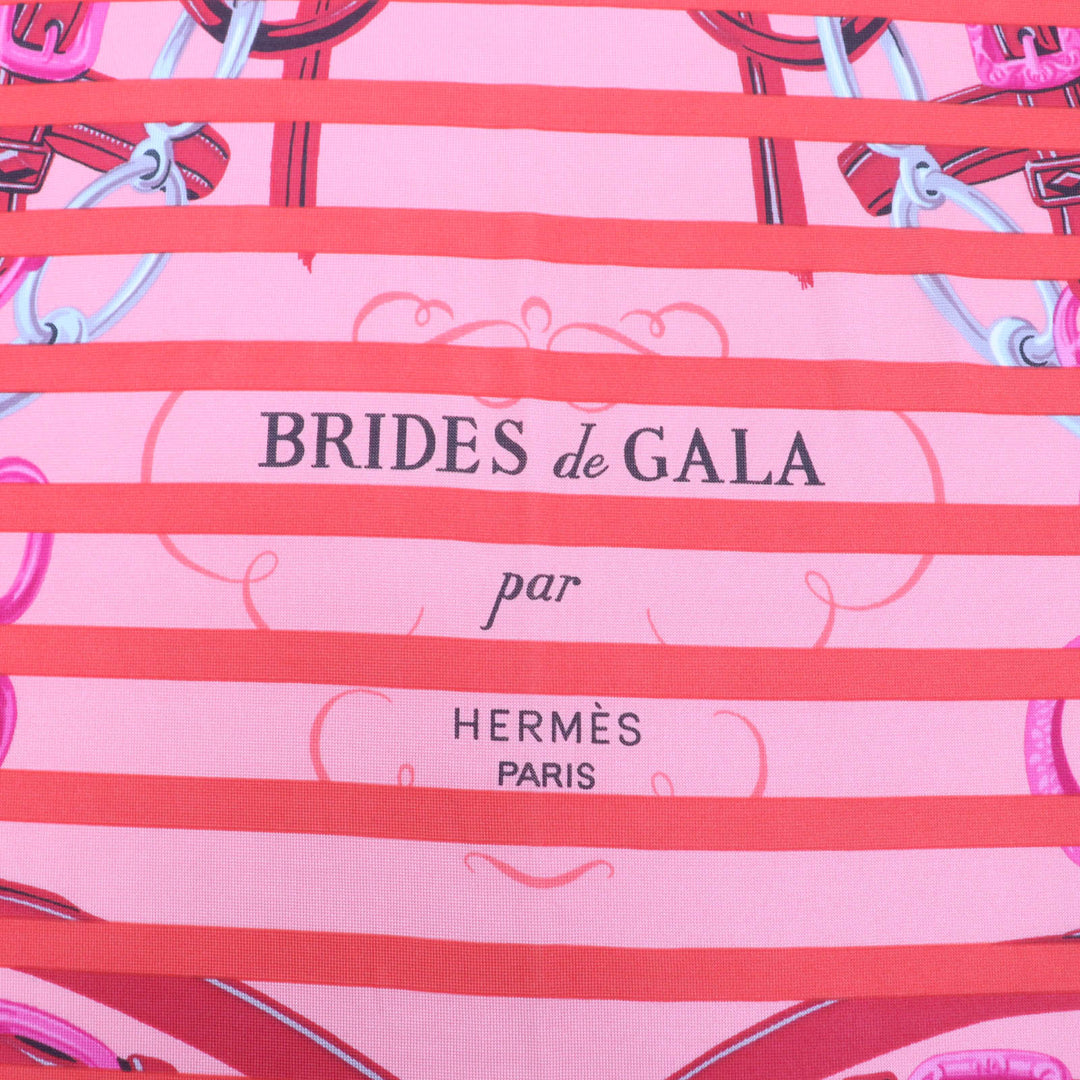 Excellent HERMES scarf BRIDES de GALA Brides for ceremonies Red series silk Women