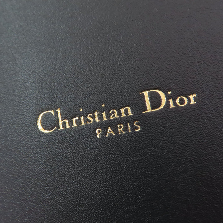 Excellent Christian Dior belt D-WAIST Maxi Double gold buckle black leather