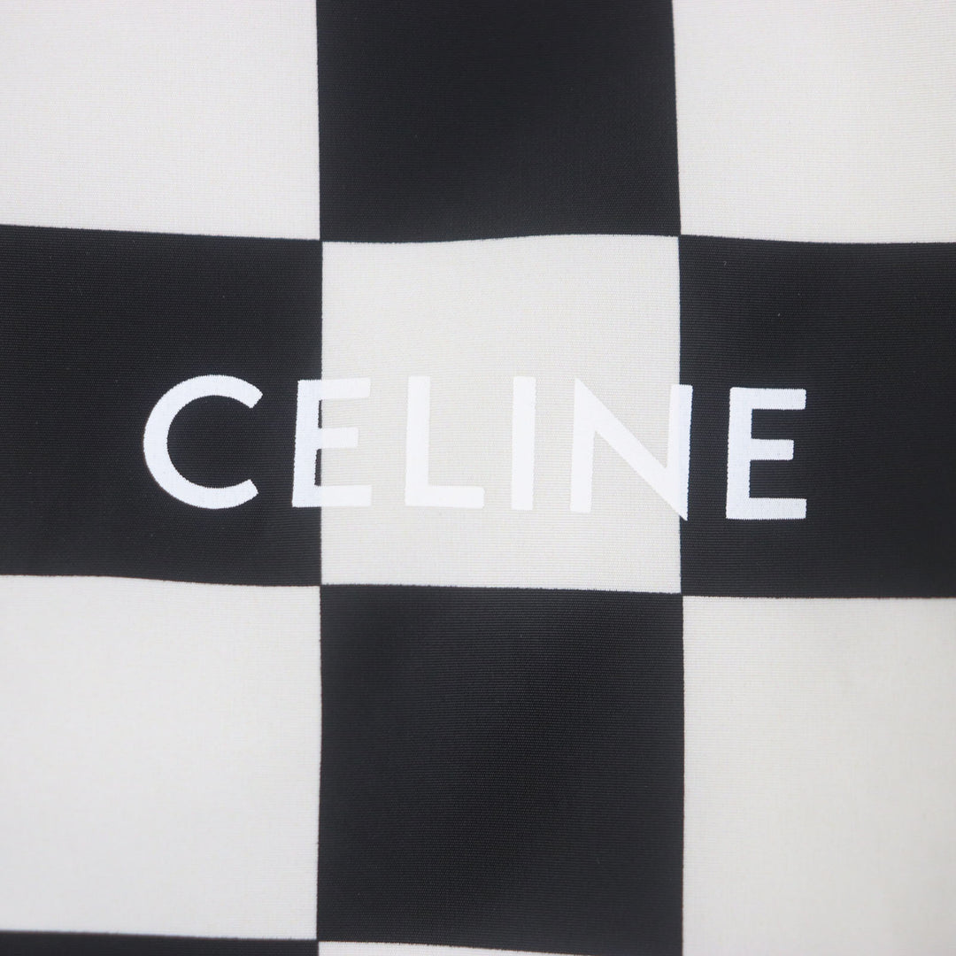 Excellent CELINE Blouson Loose Checkerboard Boule Silver 46 2W420819L