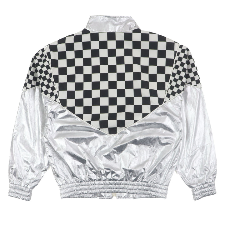 Excellent CELINE Blouson Loose Checkerboard Boule Silver 46 2W420819L