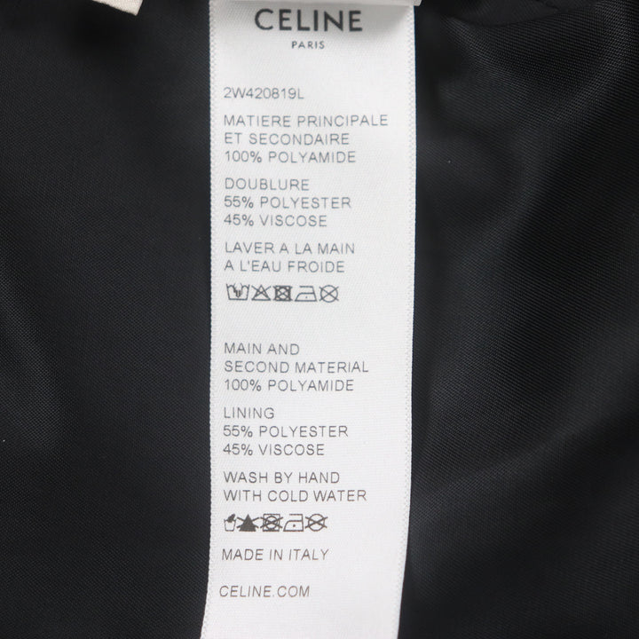 Excellent CELINE Blouson Loose Checkerboard Boule Silver White Black mens 46 2W420819L