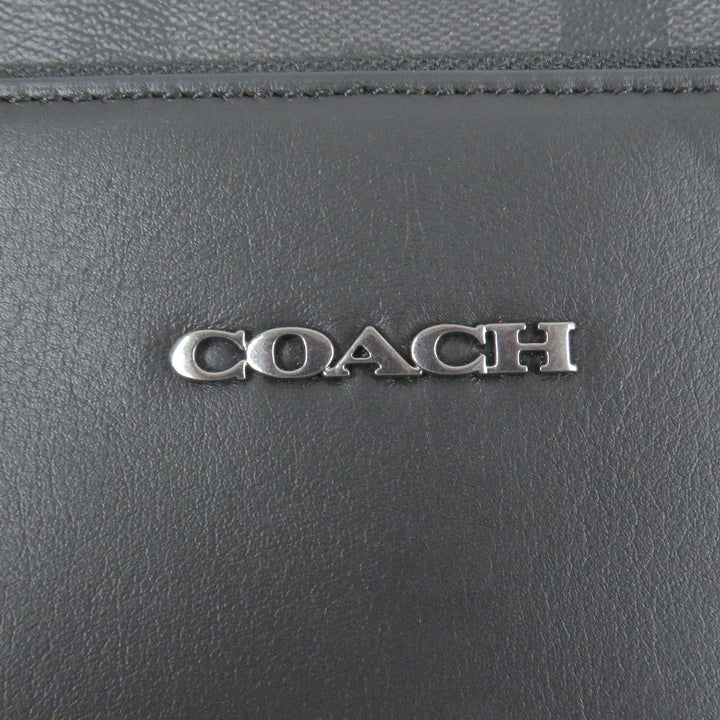 COACH Clutch bag Ethan Portfolio Signature Canvas Logo Silver Metal business bag