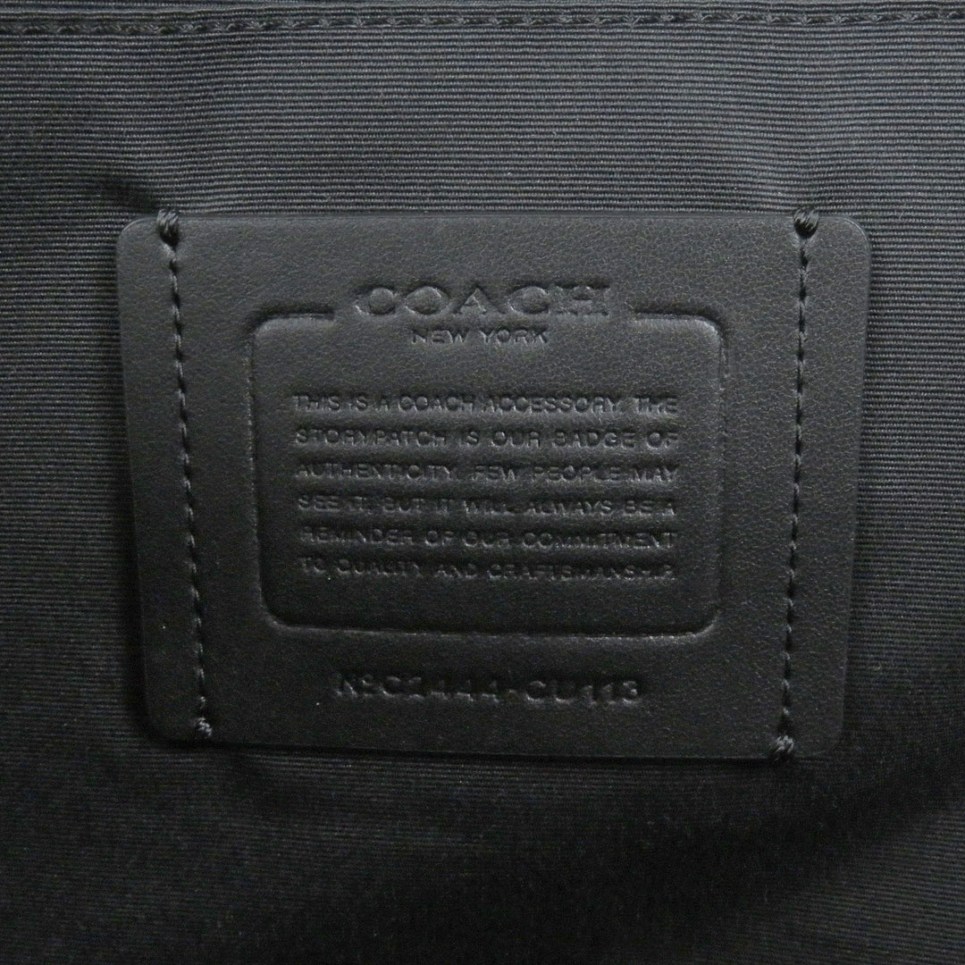 COACH Clutch bag Ethan Portfolio Signature Canvas Logo Silver Metal business bag