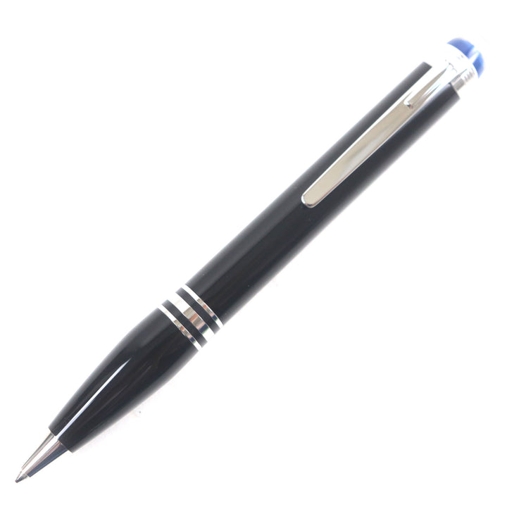 Excellent MONTBLANC Ballpoint pen Starwalker Blue Dome Twist Type Black Silver